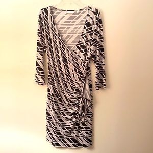 NY&Co Wrap Dress, SZ L, Black/Gray